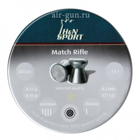 Пуля пневм. «H&N Match Rifle», для винт., гладк., 4,5 мм., 8,18 гран (500 шт.)