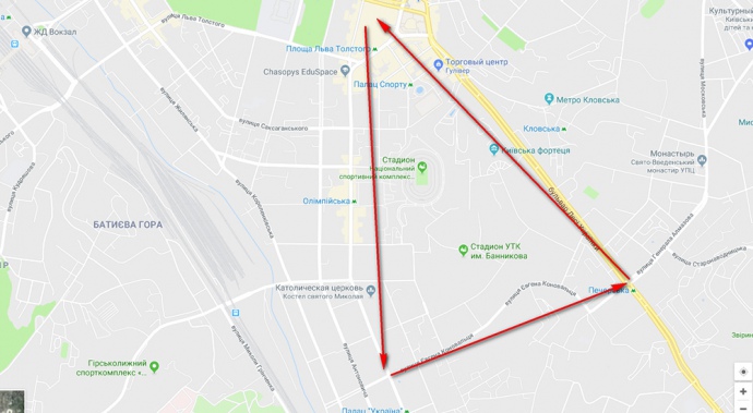 В периметр попадает условный треугольник между улицами Большая Васильковская, Евгения Коновальца и бульваром Леси Украинский
